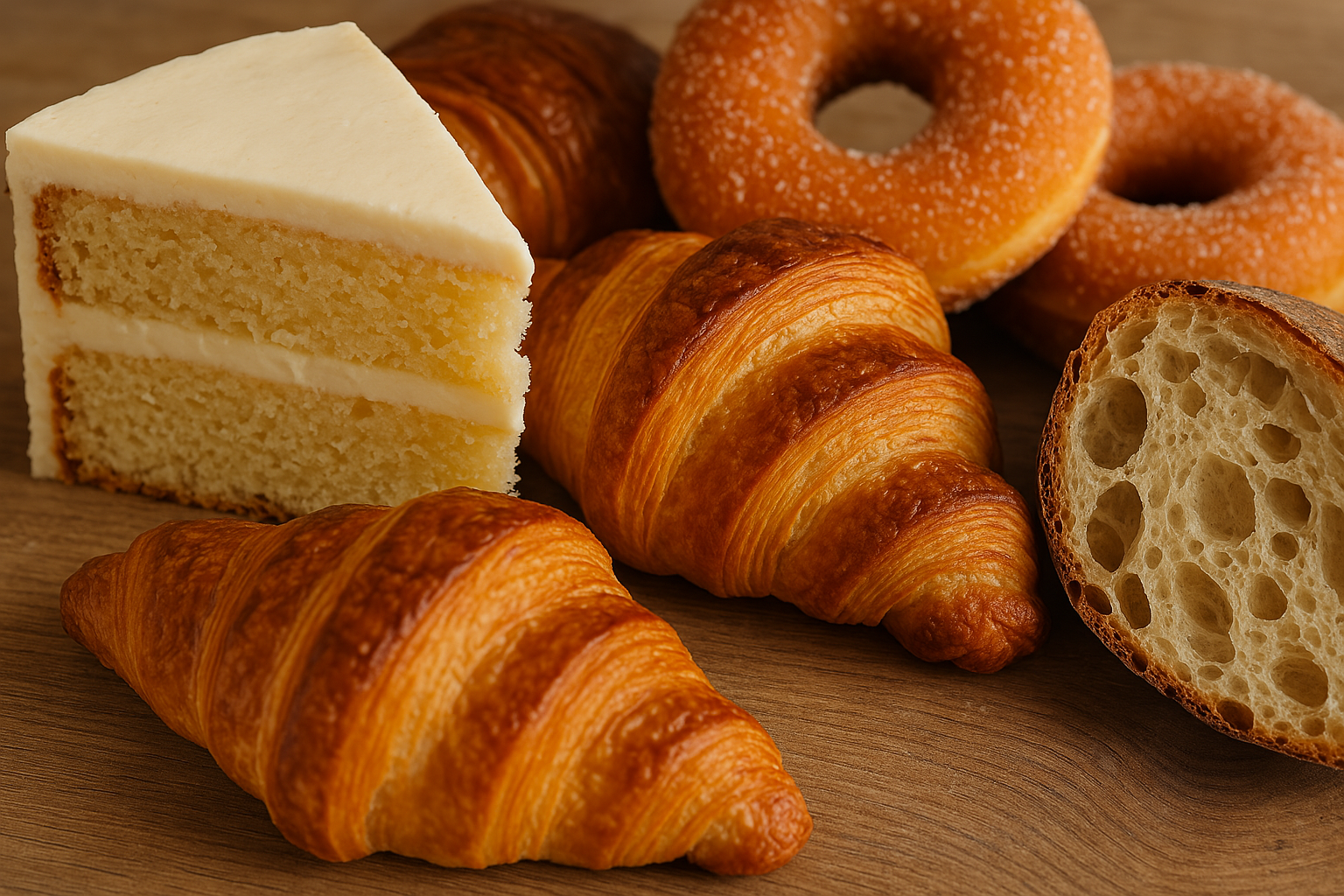 Delicious baked goods background